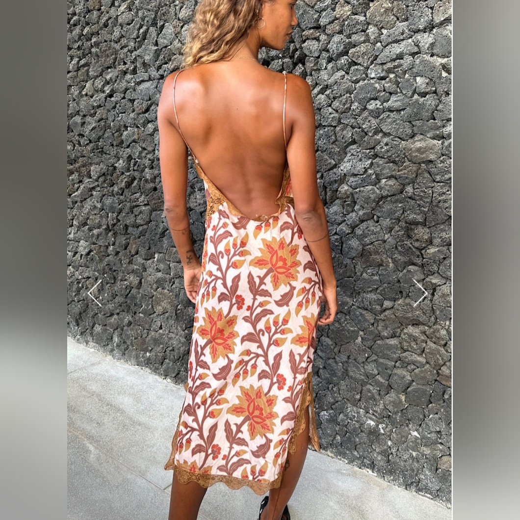 Chasing Unicorns Friend Of The Devil Backless Midi Slip Dress Size: Medium — image 7 of 8